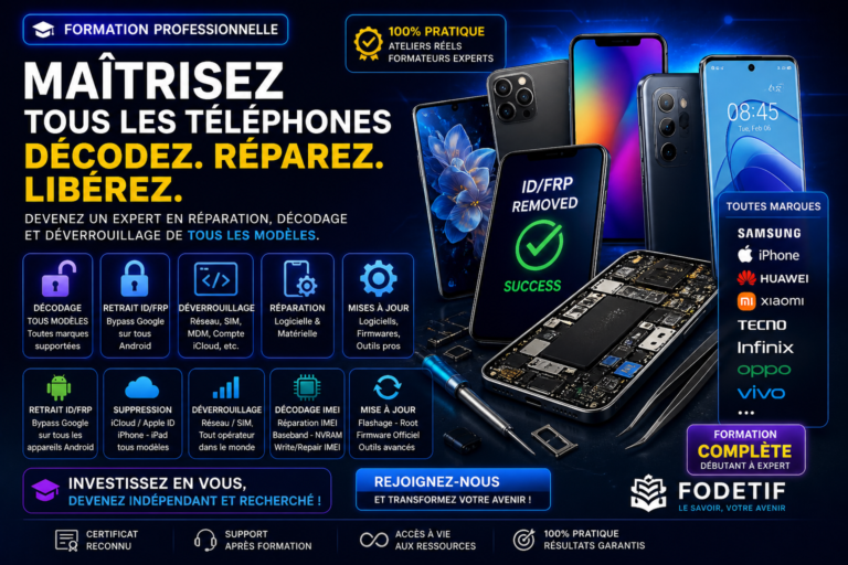 Formation Téléphonie : Décodage et Déblocage 🔓 – FRP et Gestion de Comptes (Méthodes Légales)
